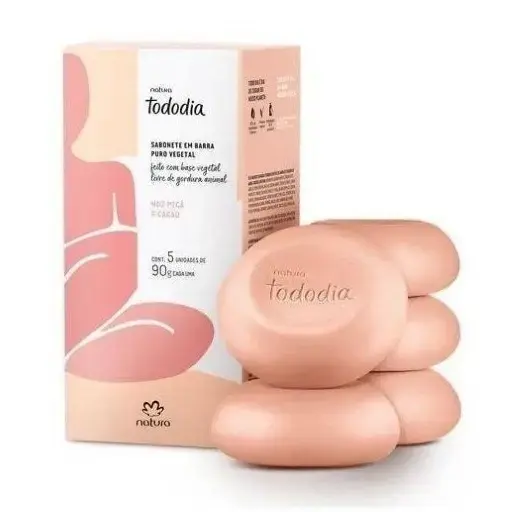 Natura Tododia Sabonete em Barra Puro Vegetal Noz Pecã e Cacau 5un 90g