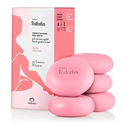Natura Tododia Sabonete em Barra Puro Vegetal Frutas Vermelhas 5un 90g