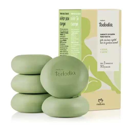 Natura Tododia Sabonete em Barra Puro Vegetal Tododia Alecrim e Sálvia 5un 90g
